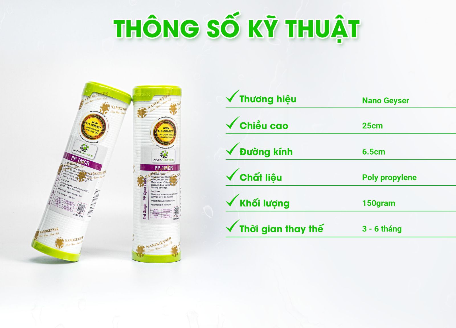 Thông số kỹ thuật của PP1MCR