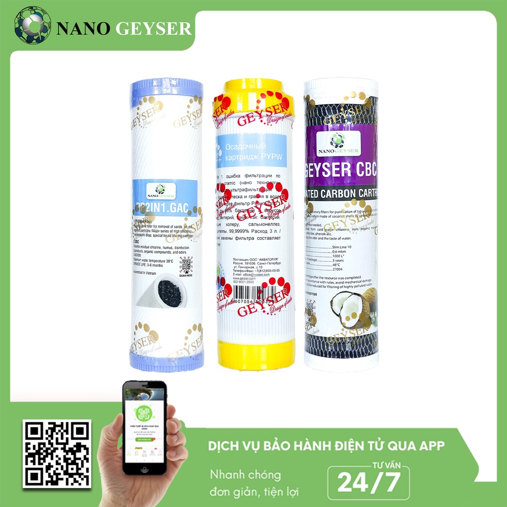 Combo lõi 123 máy nano  PP.2IN1.GAC - CATION - CBC và PP.2IN1.GAC - CATION - CTO