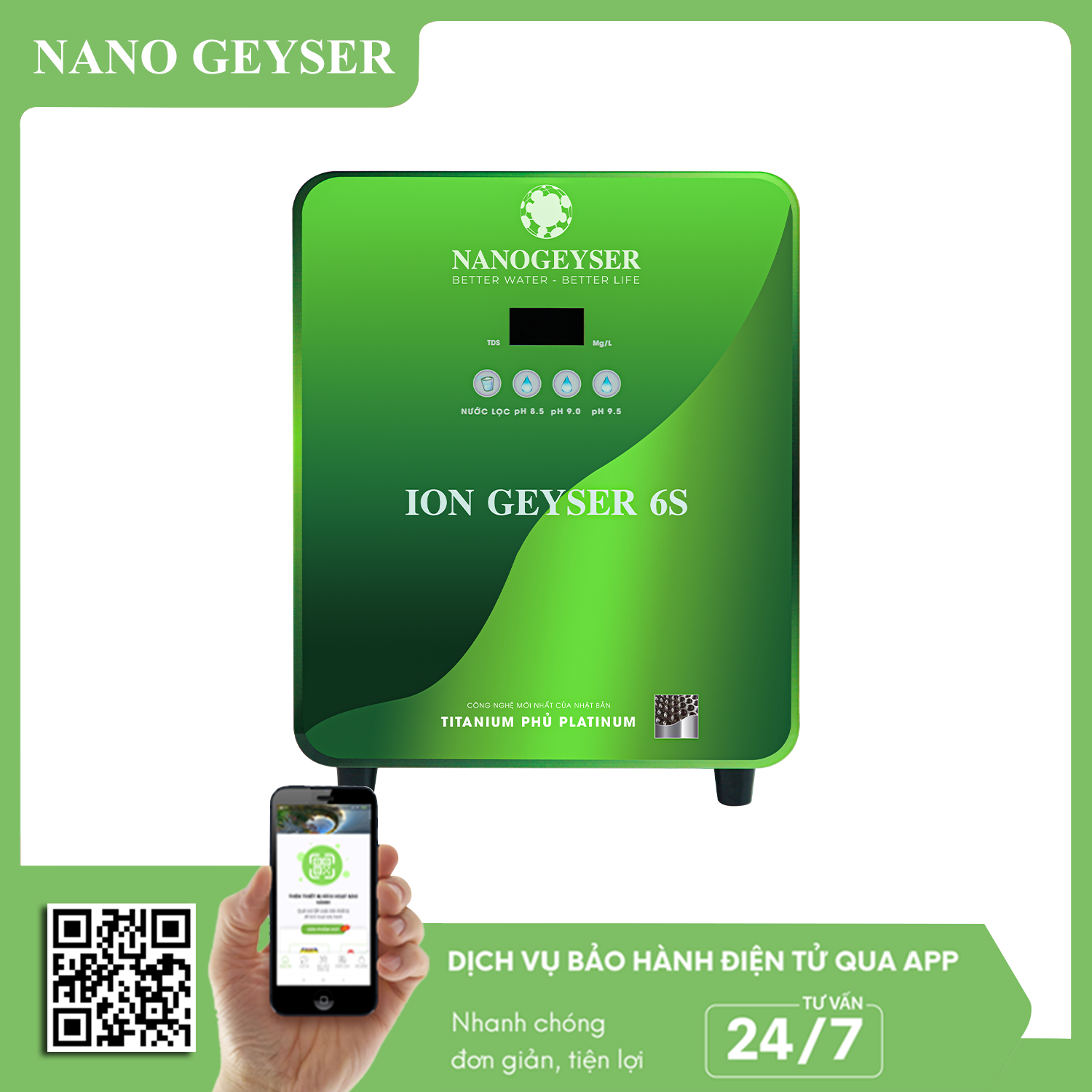 Máy Điện Giải Ion Kiềm GEYSER ION GN-I6S