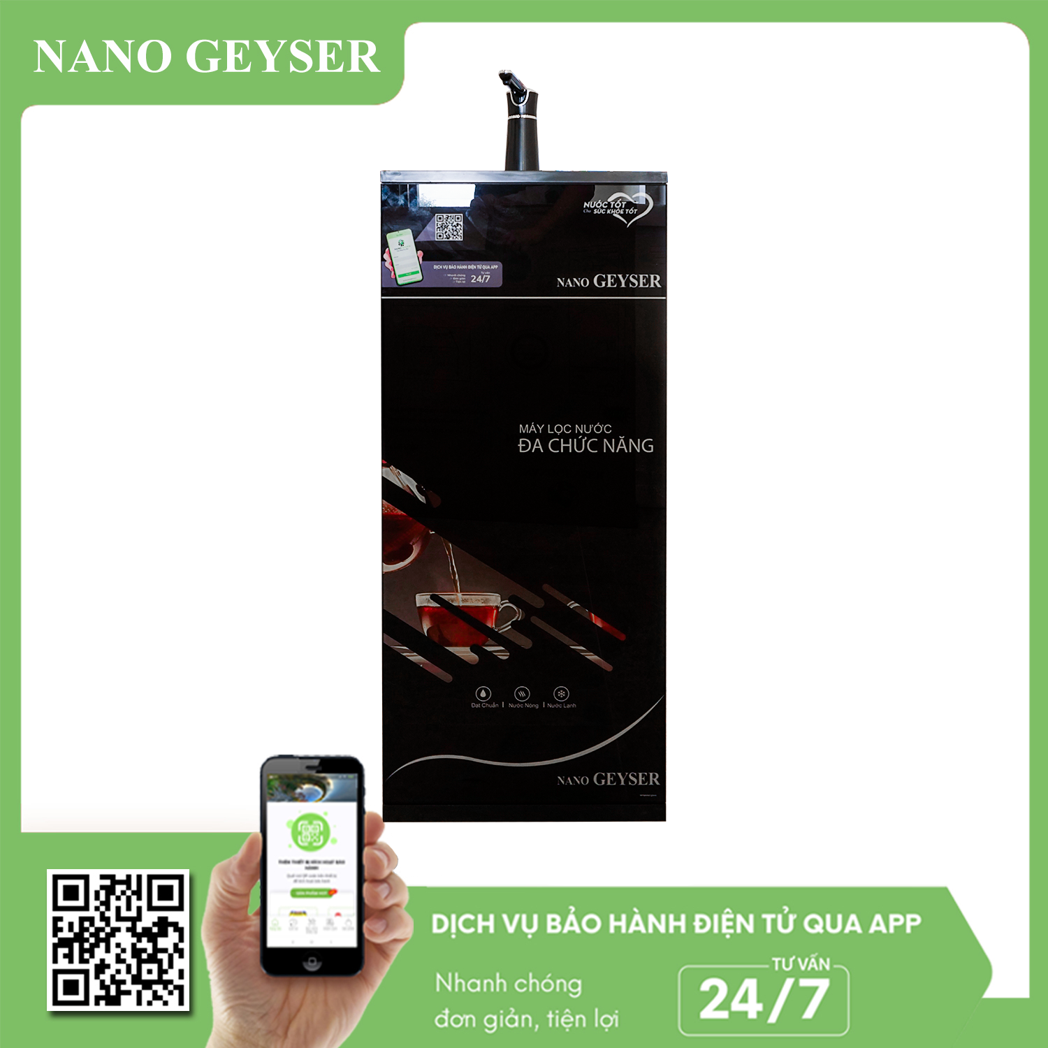 Máy lọc nước nóng lạnh nguội Nano Geyser GB50 7 cấp