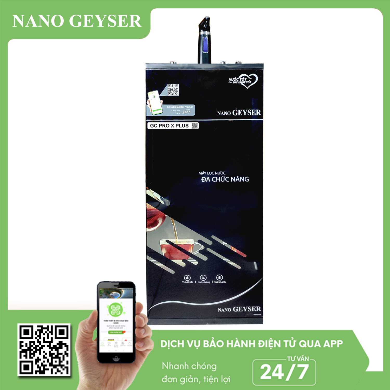 Máy lọc nước Nóng Lạnh Nguội Nano Geyser GC PRO X PLUS